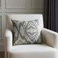 Plutus Ikat Dream Gray, Citrine Handmade Luxury Pillow