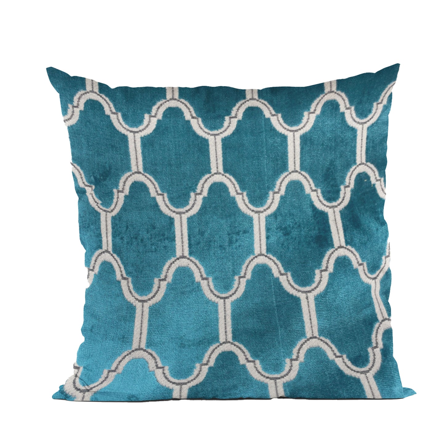 Plutus Teal Royal Arches Geometric Luxury Throw Pillow