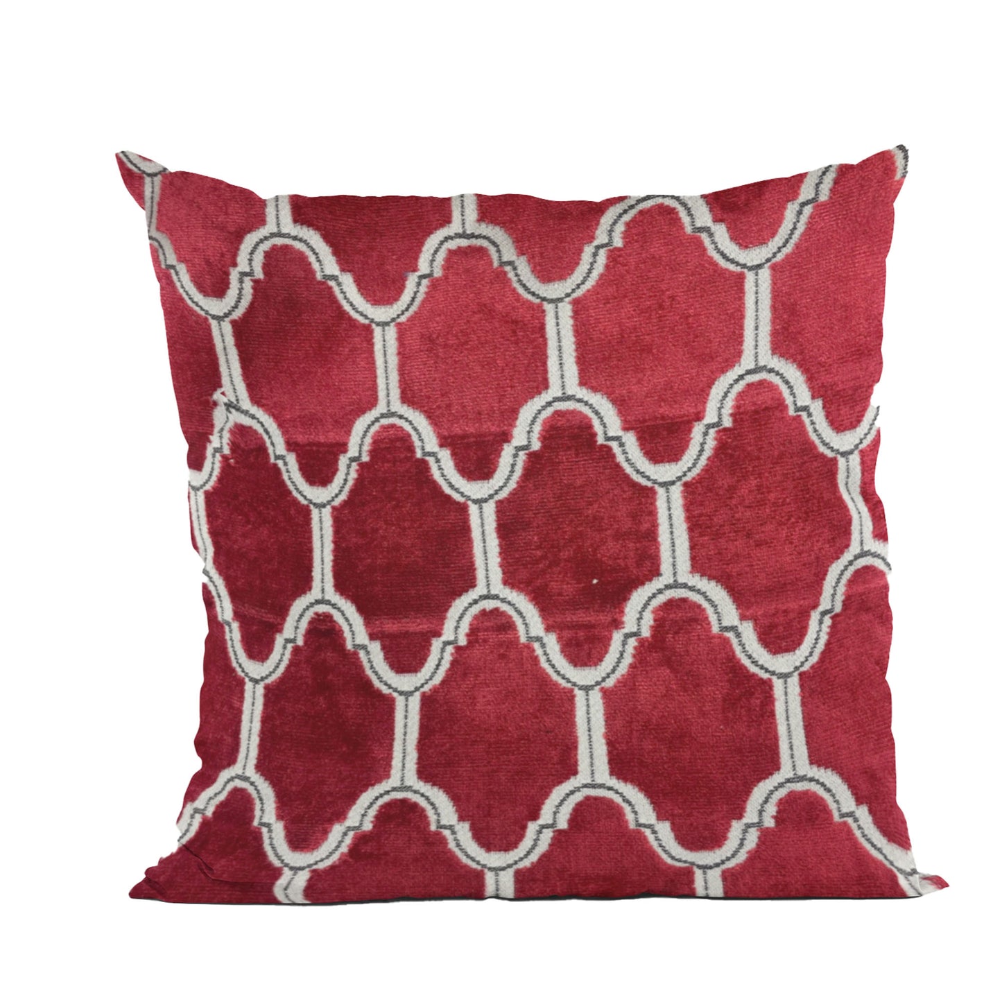 Plutus Red Royal Arches Geometric Luxury Throw Pillow