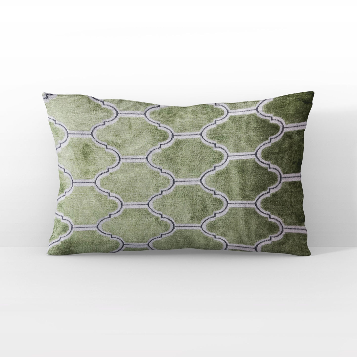 Plutus Green Royal Arches Geometric Luxury Throw Pillow