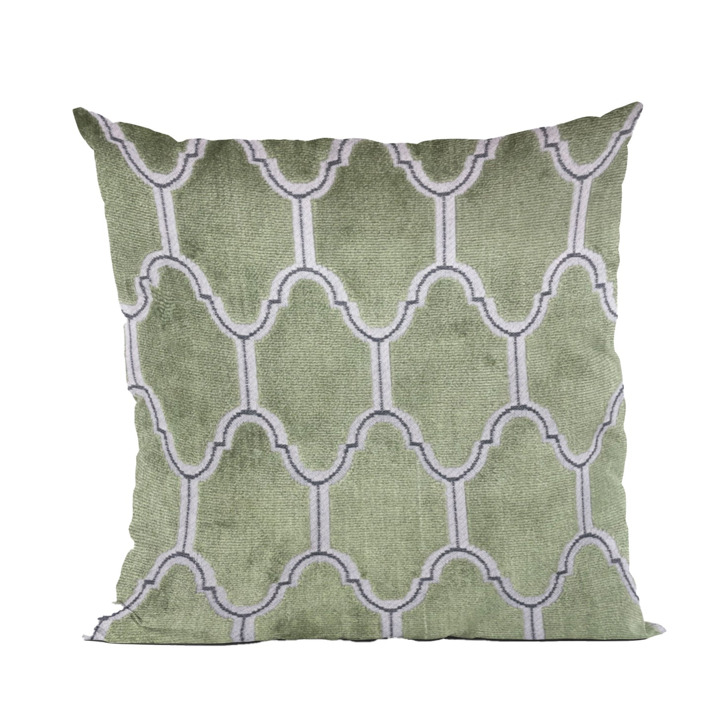 Plutus Green Royal Arches Geometric Luxury Throw Pillow