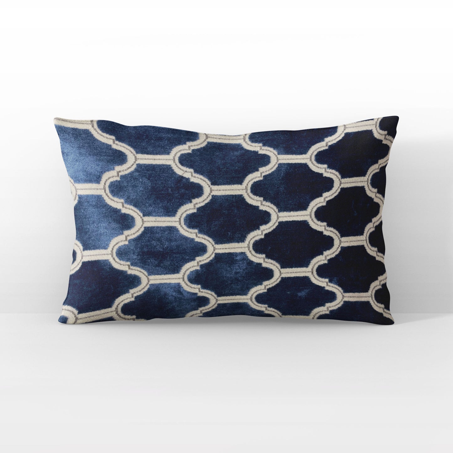 Plutus Navy Royal Arches Geometric Luxury Throw Pillow