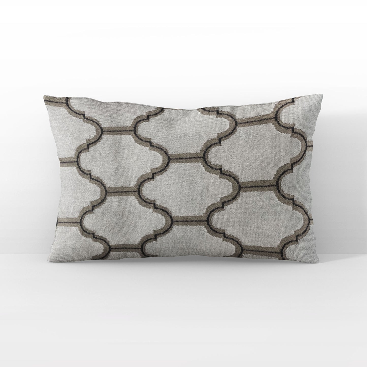 Plutus Ivory Royal Arches Geometric Luxury Throw Pillow