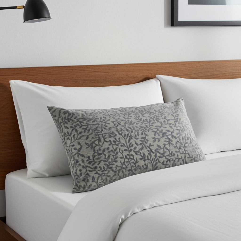 Plutus Grey Silver Whispering Vines Floral Luxury Throw Pillow