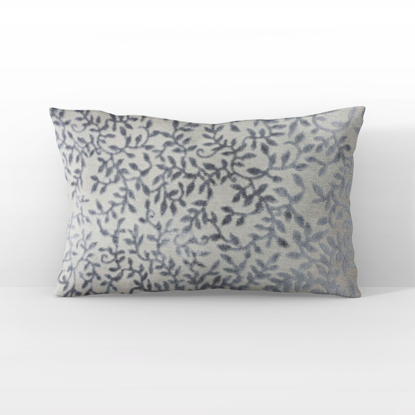 Plutus Grey Silver Whispering Vines Floral Luxury Throw Pillow