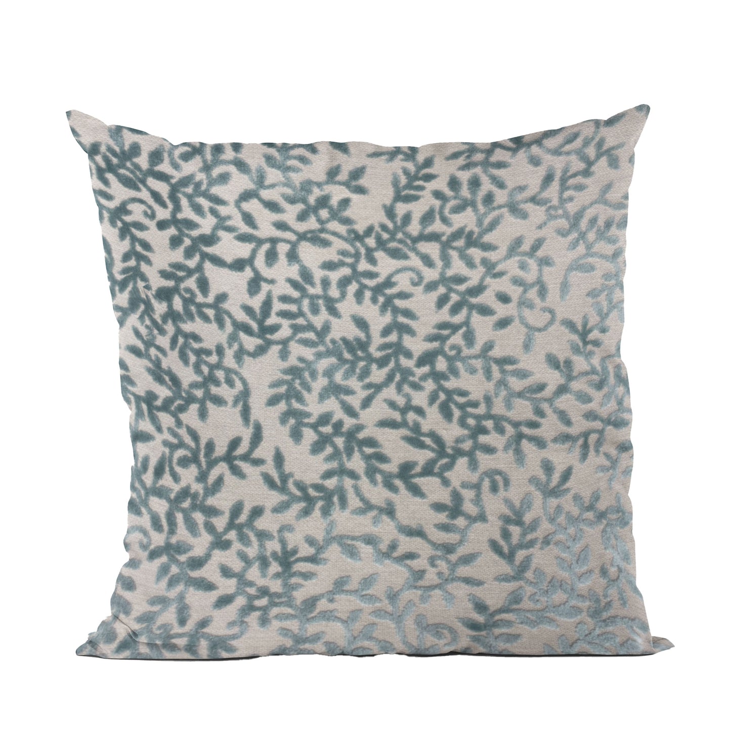 Plutus Teal Whispering Vines Floral Luxury Throw Pillow