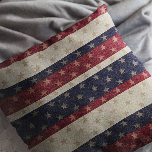 Plutus Stars and Stripes Handmade USA Flag Pillow