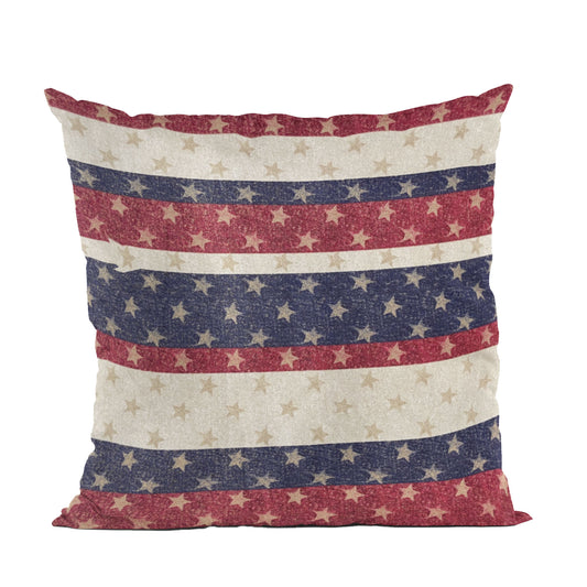 Plutus Stars and Stripes Handmade USA Flag Pillow