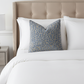 Dusky Gem Blue and Silver Luxury Throw Pillow