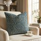 Dusky Gem Blue and Silver Luxury Throw Pillow