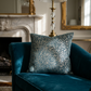 Dusky Gem Blue and Silver Luxury Throw Pillow