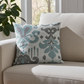 Paragon Brown, Blue and Beige Luxury Throw Pillow