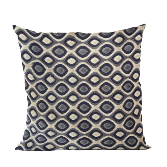 Clubhouse Orbit Brown, Beige and Blue Luxury Throw Pillow