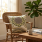 Sunset Cottage Yellow , Green and Ivory Luxury Throw Pillow