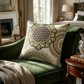 Sunset Cottage Yellow , Green and Ivory Luxury Throw Pillow