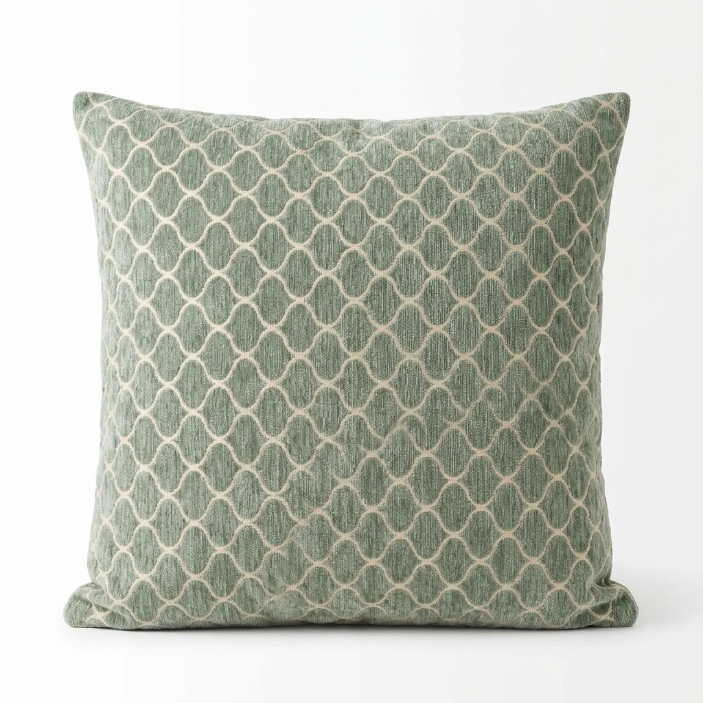 Golden Clove Blue and Beige Luxury Throw Pillow
