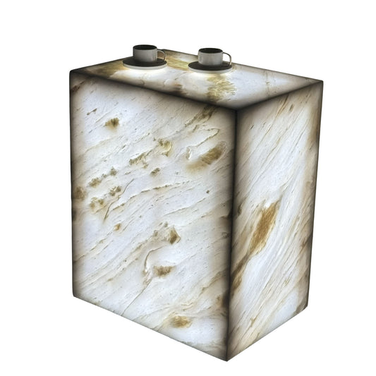 Plutus Brands Signature Natural Marble Side Table - Modern Luxury with Dimmable LED Glow