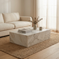 Natural Marble Rectangular Coffee Table - Modern Luxury with Dimmable LED Glow