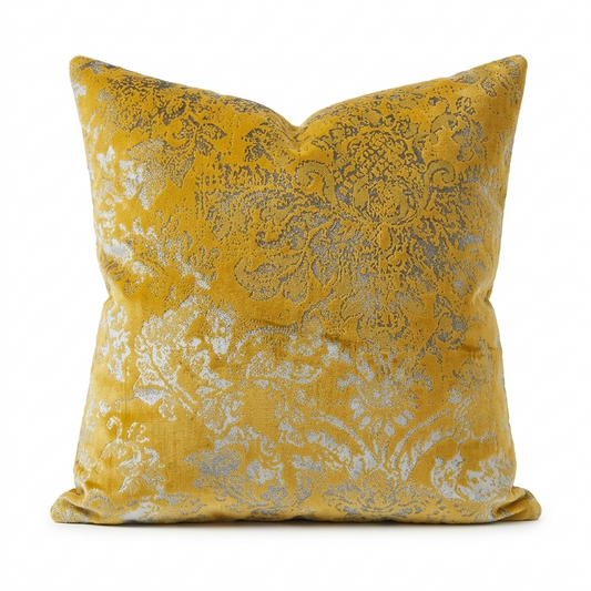 Golden Cosmo Textured Luxury Throw Pillow