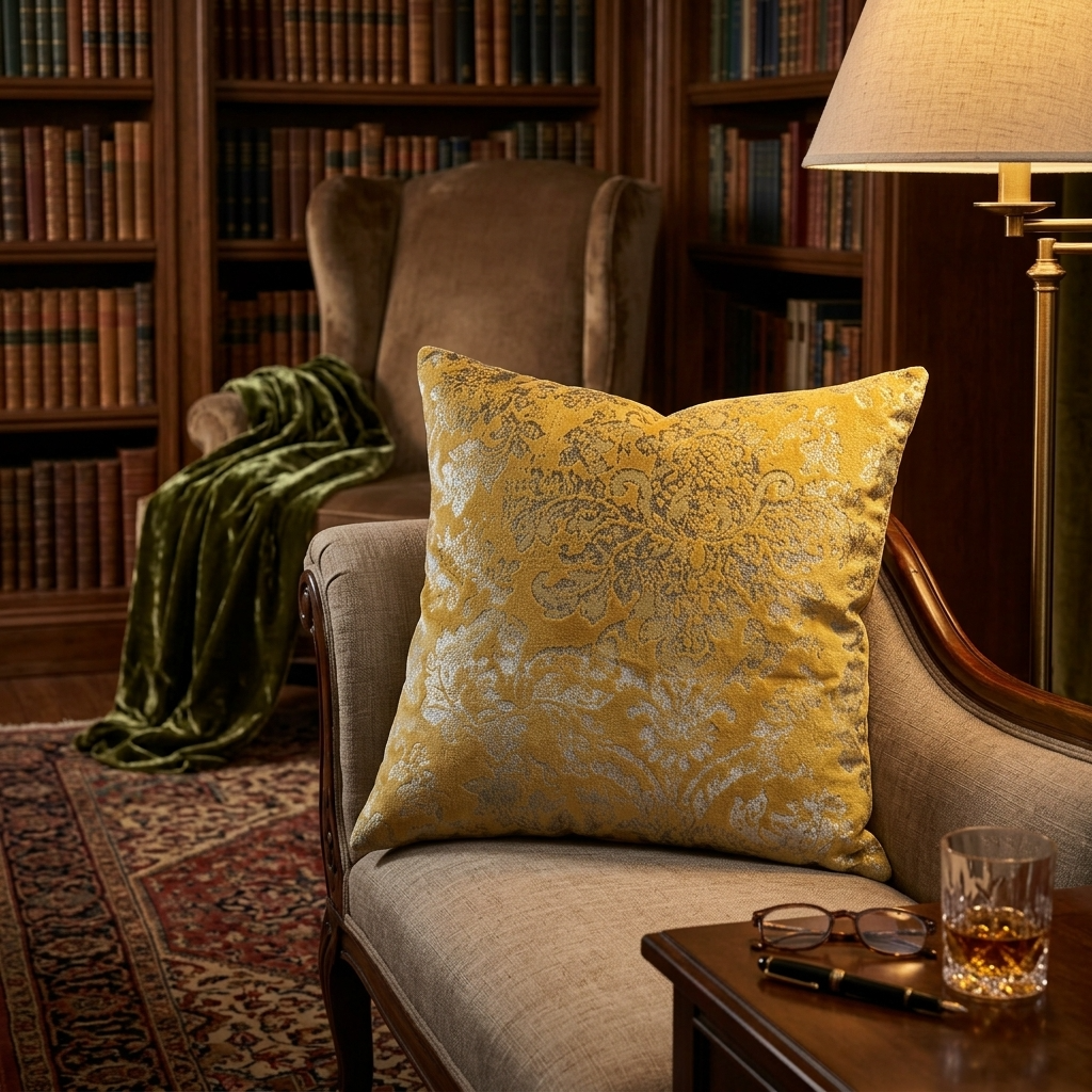 Golden Cosmo Textured Luxury Throw Pillow