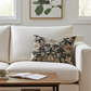 Noir Lotus Blossom Luxury Throw Pillow