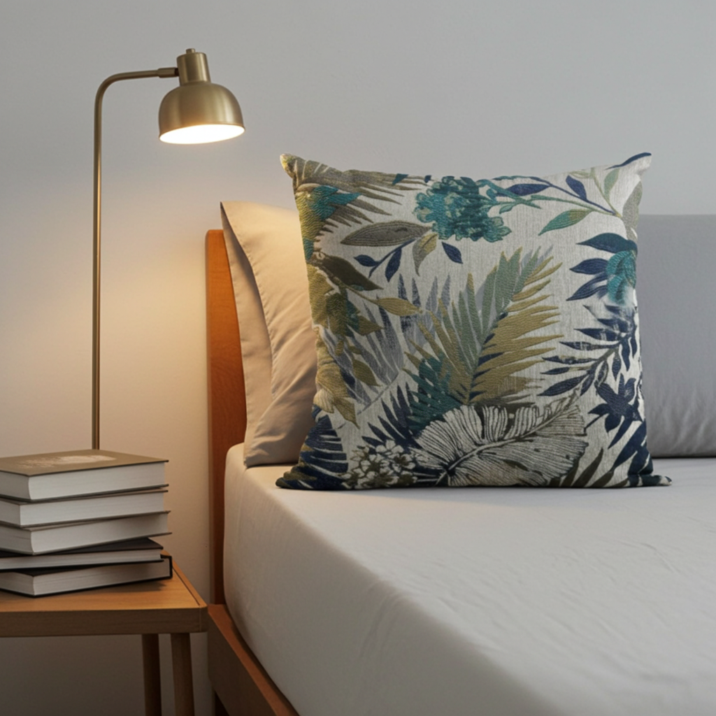 Camellia Floral Multi Color Luxury Throw Pillow