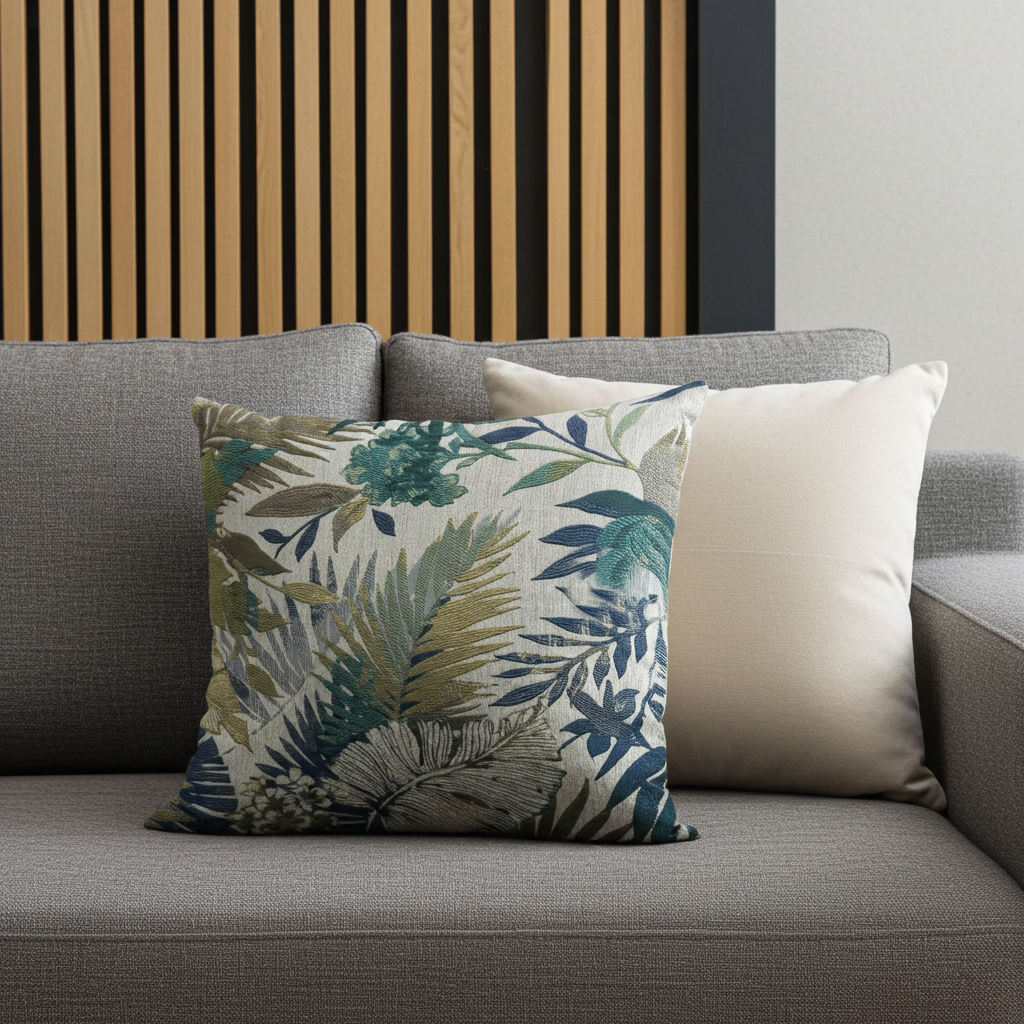 Camellia Floral Multi Color Luxury Throw Pillow