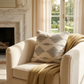 Black Crystal Luxury Throw Pillow in Black and Beige Tones