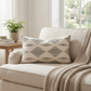 Black Crystal Luxury Throw Pillow in Black and Beige Tones