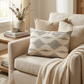 Black Crystal Luxury Throw Pillow in Black and Beige Tones