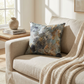 Icy Blue Wildflower Luxury Throw Pillow