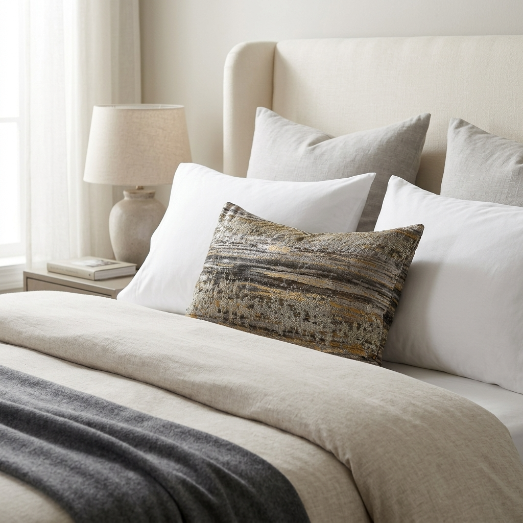 Icy Blue Wildflower Luxury Throw Pillow