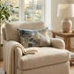Icy Blue Wildflower Luxury Throw Pillow