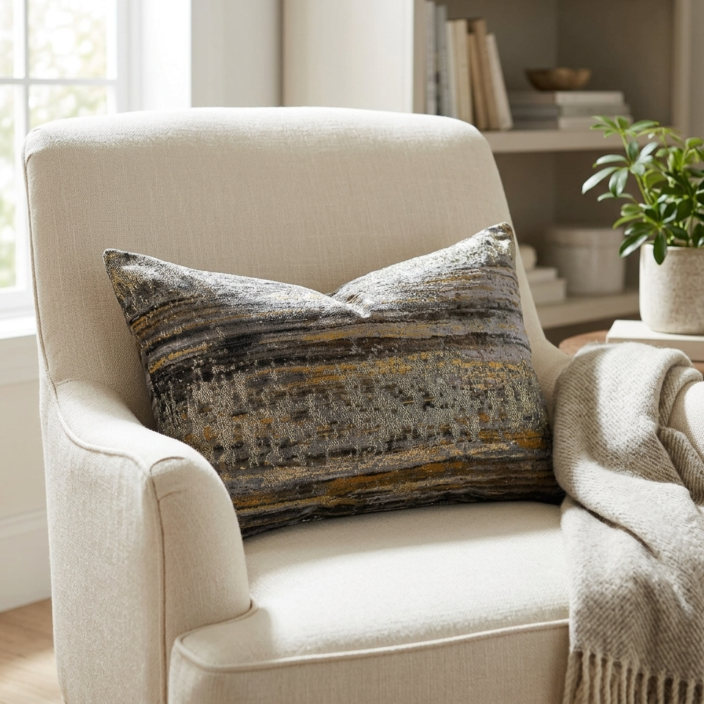Icy Blue Wildflower Luxury Throw Pillow