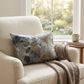 Icy Blue Wildflower Luxury Throw Pillow