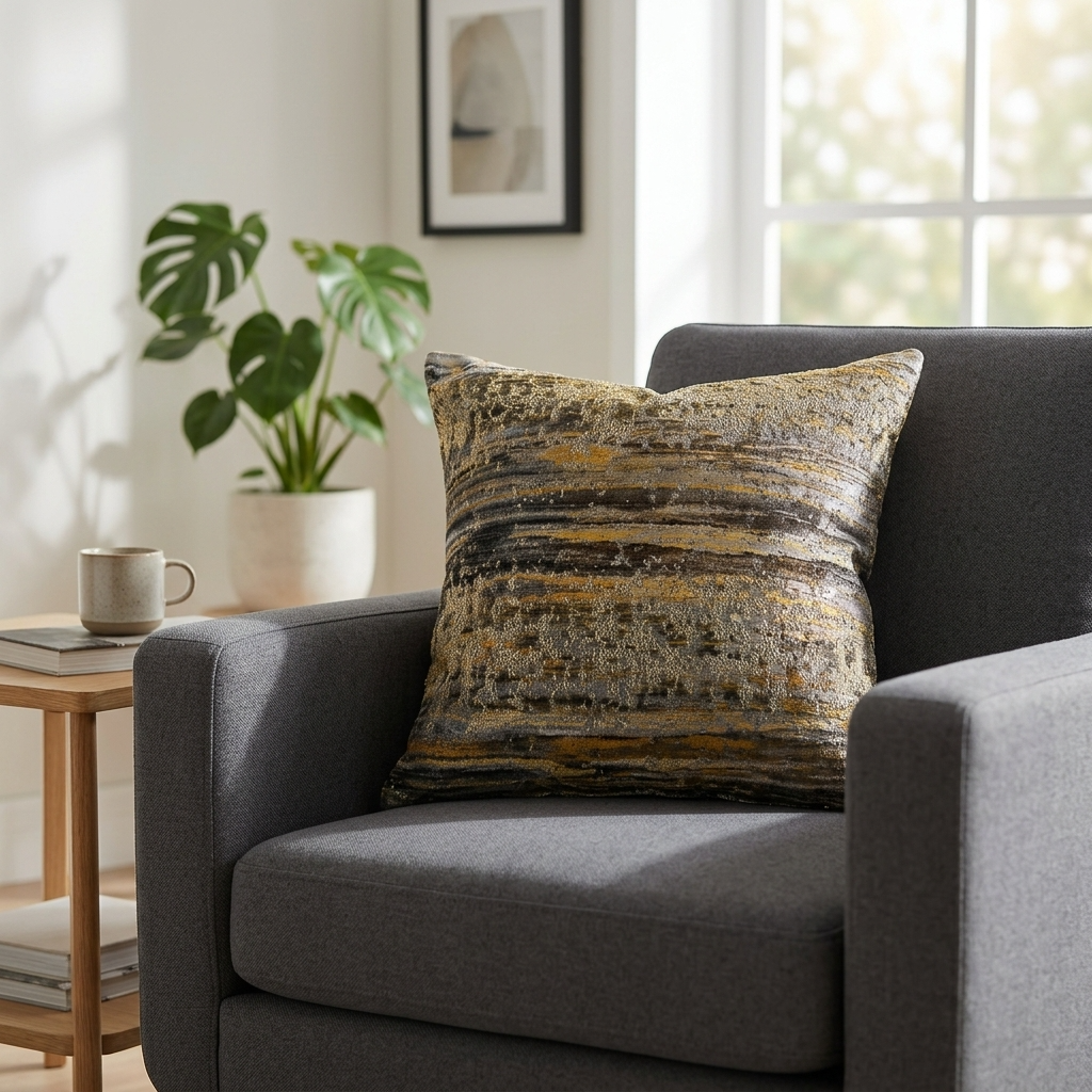 Icy Blue Wildflower Luxury Throw Pillow