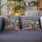 Kimono Tiger Blue and Beige Luxury Throw Pillow