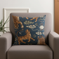 Kimono Tiger Blue and Beige Luxury Throw Pillow
