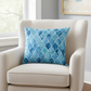 Bosky Willow Blue and White Luxury Throw Pillow