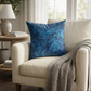Pineapple Crush Blue and Black Luxury Throw Pillow