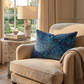 Pineapple Crush Blue and Black Luxury Throw Pillow
