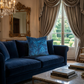 Pineapple Crush Blue and Black Luxury Throw Pillow
