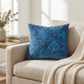 Pineapple Crush Blue and Black Luxury Throw Pillow