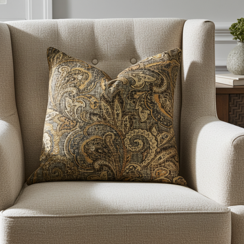 Cypress Field Brown Luxury Throw Pillow
