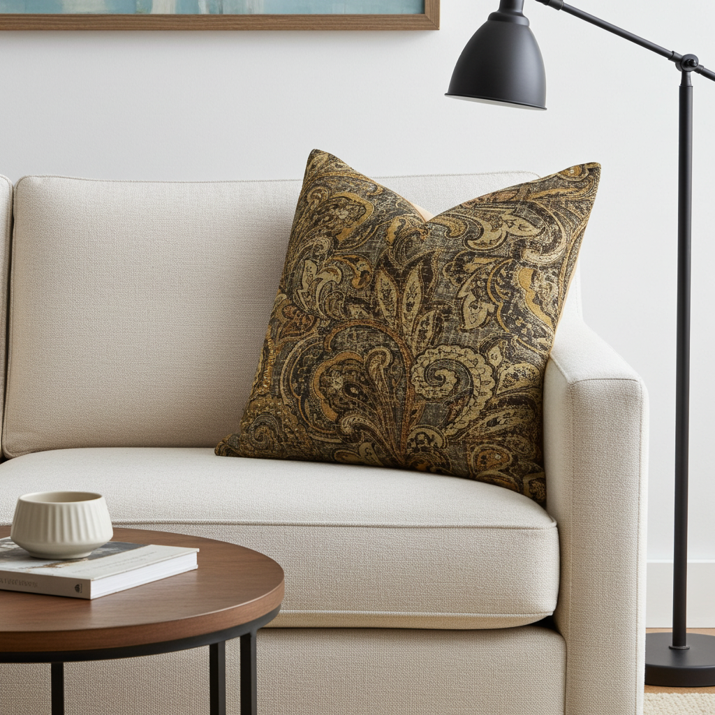 Cypress Field Brown Luxury Throw Pillow