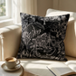 Love Script Black Luxury Throw Pillow