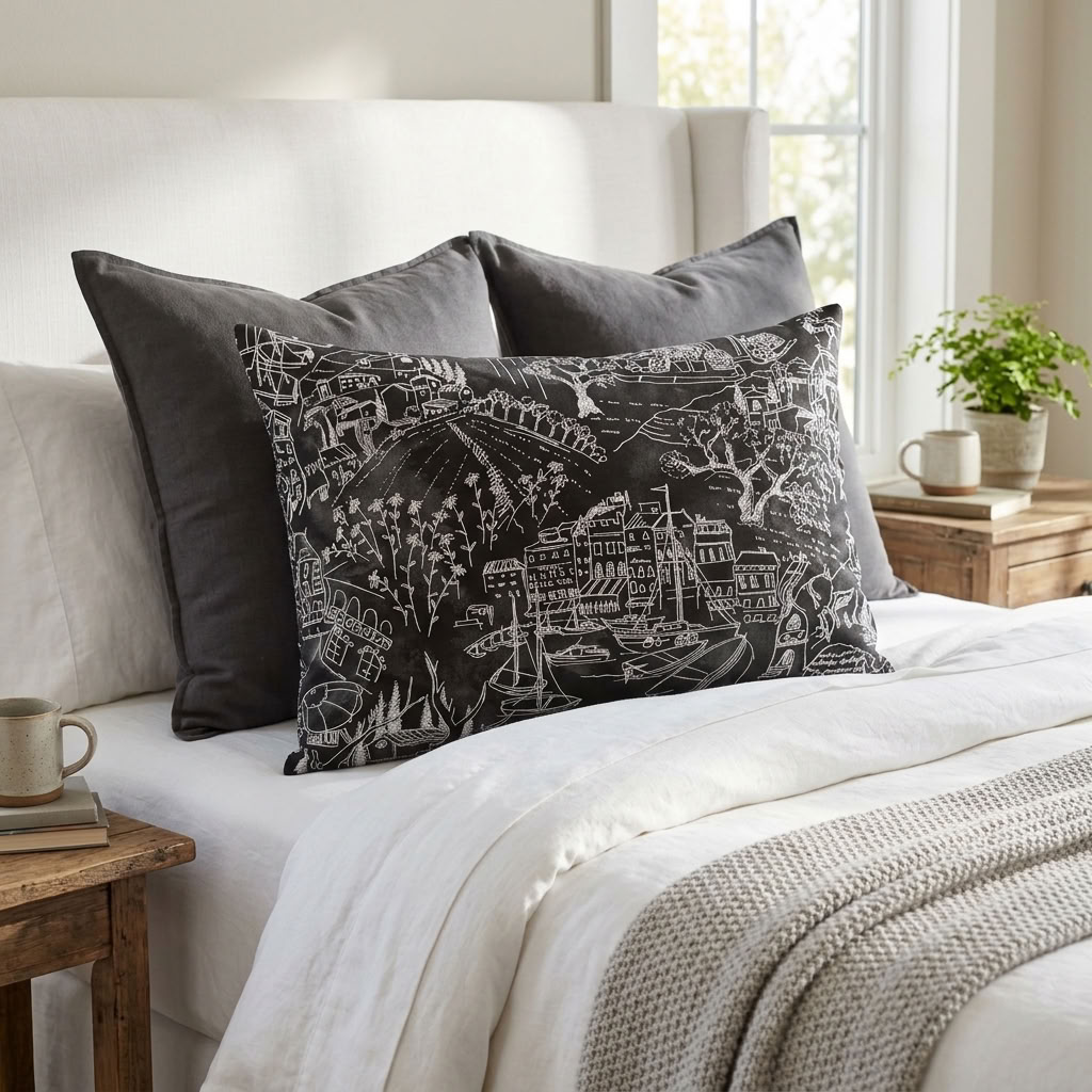 Love Script Black Luxury Throw Pillow
