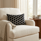 Savannah Black and Beige Luxury Throw Pillow