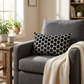 Savannah Black and Beige Luxury Throw Pillow