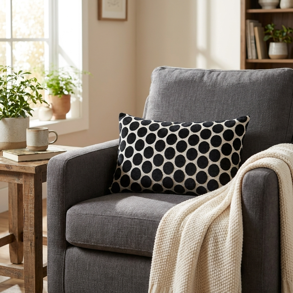 Savannah Black and Beige Luxury Throw Pillow